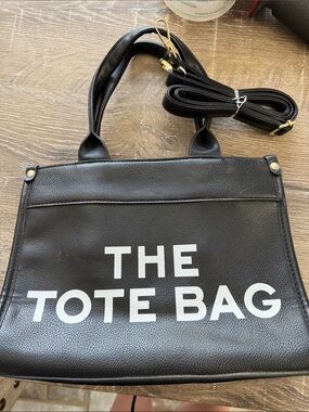 THE TOTE BAG Black Crossbody Tote